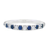 Roman Jewelers Signature 14K White Gold Sapphire & Diamond Alternating Anniversary Band