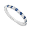 Roman Jewelers Signature 14K White Gold Sapphire & Diamond Alternating Anniversary Band