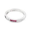 Roman Jewelers Signature 14K White Gold Ruby & Diamond Milgrain Detail Ring