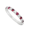 Roman Jewelers Signature 14K White Gold Ruby& Diamond Alternating Anniversary Band
