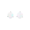 14K White Gold Opal Studs