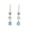Rudolf Friedmann 18K Yellow Gold Sapphire & Aquamarine Dangling Earrings