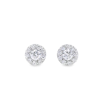 14K White Gold 1/2-Carat Diamond Cluster Studs