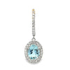 14K White Gold Aquamarine and Diamond Dangling Earrings