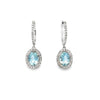 14K White Gold Aquamarine and Diamond Dangling Earrings