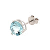 14K White Gold Aquamarine Stud Earrings