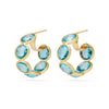 Marco Bicego 18K Yellow Gold "Jaipur" Blue Topaz Hoops Earrings