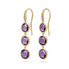 Marco Bicego 18K Yellow Gold "Jaipur" Amethyst and Diamond Dangling Earrings