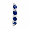 14K White Gold Sapphire and Diamond Hoop Earrings with Lever Back