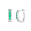 Simon G. Jewelry 18K White Gold Emerald & Diamond Hoops