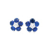 Norman Silverman 14K White Gold Small Sapphire & Diamond Flower Studs