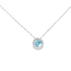 14K White Gold Aquamarine & Diamond Halo Slide Pendant
