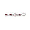 18K White Gold Diamond and Ruby Cross Pendant