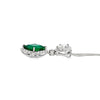 18K White Gold Emerald and Diamond Drop Pendant