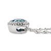 14K White Gold Aquamarine & Diamond Halo Slide Pendant