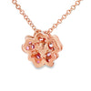 Leo Pizzo 18K Rose Gold Pink Sapphire Flower Pendant Necklace