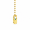 14K Yellow Gold Oval Emerald with Diamond Halo Pendant and Chain