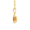 14K Yellow Gold Oval Citrine and Diamond Halo Pendant with Chain