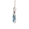 14K White Gold Aquamarine and Diamond Tear Drop Pendant with Chain