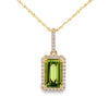 14K Yellow Gold Peridot and Diamond Pendant