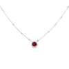 Damaso 18K White Gold Ruby and Diamond Cluster Slide Pendant