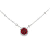 Damaso 18K White Gold Ruby and Diamond Cluster Slide Pendant