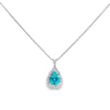 Simon G. Jewelry 18K White Gold Blue Zircon Twisted-Halo Pendant
