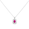 Simon G. 18K White Gold Rubellite Tourmaline Filigree Halo Pendant