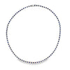 18K White Gold Sapphires and Diamond Tennis Necklace