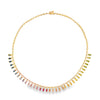 18K Yellow Gold Bezel-Set Fancy Sapphire and Diamond Bar Necklace