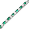 18K White Gold Diamond and Emerald Necklace