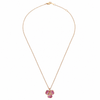 Leo Pizzo 18K Rose Gold Pink Sapphire and Diamond Flower Necklace