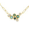 Lauren K 18K Yellow Gold Green and Blue Bubble Cluster Necklace