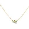 Lauren K 18K Yellow Gold Green and Blue Bubble Cluster Necklace