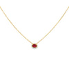 Kimberly Collins 18K Yellow Gold Ruby Halo Necklace