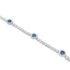 18K White Gold Sapphire Flower Station Tennis Bracelet