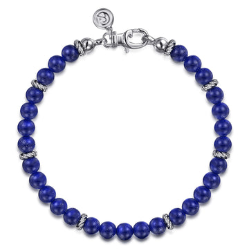 Gabriel & Co. Bujukan Sterling Silver & 6mm Lapis Beaded Bracelet