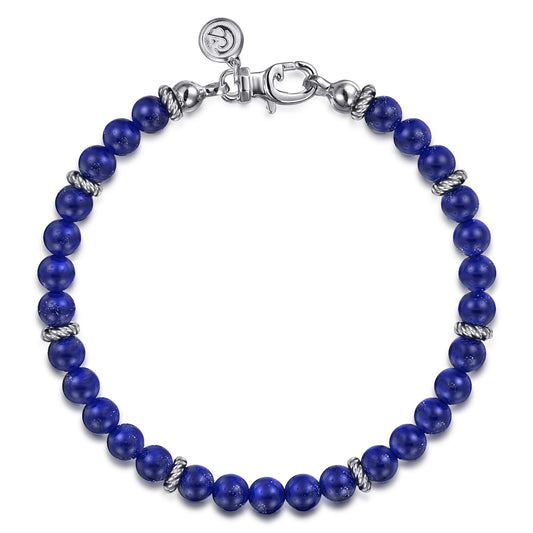 Gabriel & Co. Bujukan Sterling Silver & 6mm Lapis Beaded Bracelet