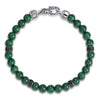 Gabriel & Co. Bujukan Sterling Silver Black Spinel and 6mm Malachite Beaded Bracelet