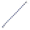18K White Gold Sapphire and Diamond Bracelet 7"