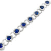 18K White Gold Sapphire and Diamond Bracelet 7"