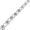 18K White Gold Sapphire and Diamond Bracelet 7"