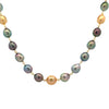 Tahitian, Golden South Sea, Akoya Multi-Color Pearl Necklace 18" with 14K Yellow Gold Ball Clasp