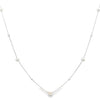 14K White Gold Alternating Akoya Pearl & Chain Necklace