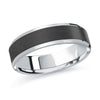 MALO 14K and Black Carbon Fiber 6mm Wide Wedding Band