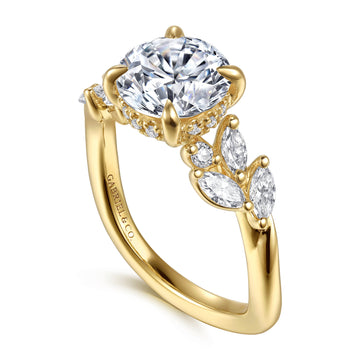 Gabriel & Co. "Collette" 14K Yellow Gold Round Diamond Engagement Ring Setting