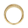 Gabriel & Co. 14K Yellow Gold Hampton Twisted and Plain Criss Cross Ring
