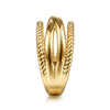 Gabriel & Co. 14K Yellow Gold Hampton Twisted and Plain Criss Cross Ring