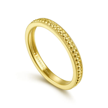 Gabriel & Co. 14K Yellow Gold Textured Bujukan Band