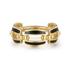 Gabriel & Co. 14K Yellow Gold & Black Enamel Chain Ring